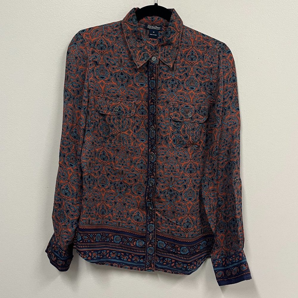 Lucky Brand Button Up Silk Blouse
